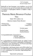 Theresia Maria Fischer wv Henricus Joannes Petrus Brouwer  \F208217