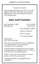 Rouw advertentie Epko Jozef Hulsebos - juli 2009