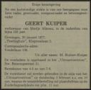 Overlijdensadvertentie van Geert Kuiper